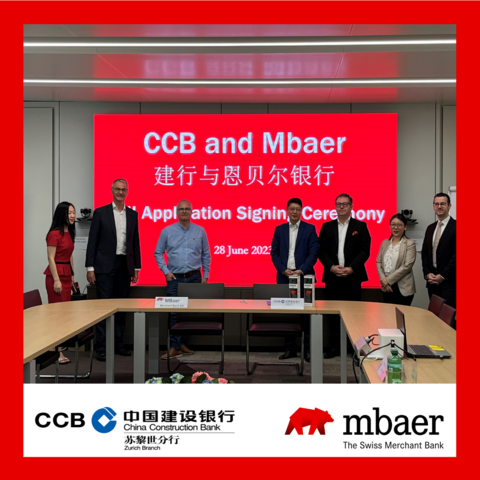 MBaer gibt Partnerschaft mit China Construction Bank Corporation (CCB) bekannt