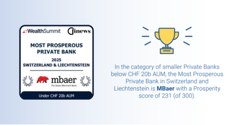 MBaer als „Most Prosperous Private Bank 2025“ ausgezeichnet