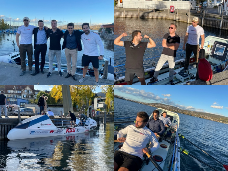 To get our own idea, we were allowed to swing the oars with the crew. Already our 100-metre team challenge was hard work - so it's hard to imagine the determination the whole race requires from the crew.